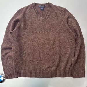 Brown Brooks Brothers lambswool V-neck sweater